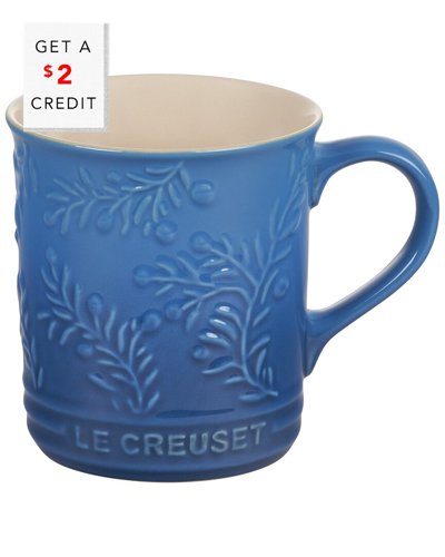 Le Creuset Marseille Embossed Mug With $2 Credit In Blue