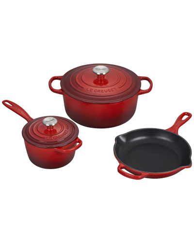 Le Creuset Signature 5pc Set In Red