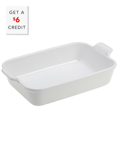 Le Creuset 2.5qt Heritage Rectangular Dish With $6 Credit In White