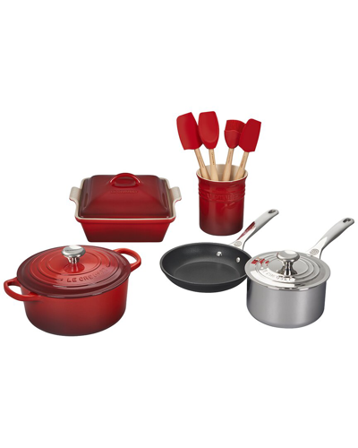 Le Creuset 12pc Stainless Steel Set In Red