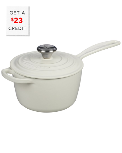 Le Creuset 1.75qt Signature Saucepan With $23 Credit In White