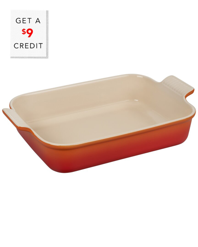 Le Creuset 4qt Rectangular Dish With $9 Credit In Orange