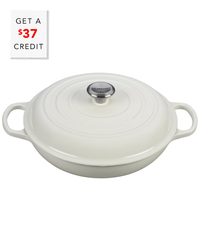 Le Creuset 3.5qt Signature Braiser With $37 Credit In White