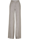 Brunello Cucinelli Pressed-crease Wide-leg Trousers In Brown