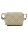Bottega Veneta Womens Travertine-gold Loop Mini Intrecciato Leather Cross-body Bag In Neutrals