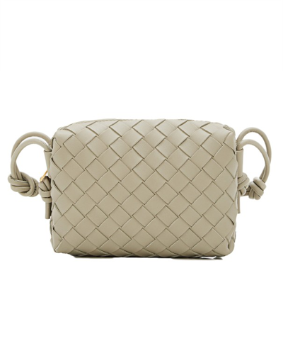 Bottega Veneta Mini Loop Leather Crossbody Bag In Neutrals