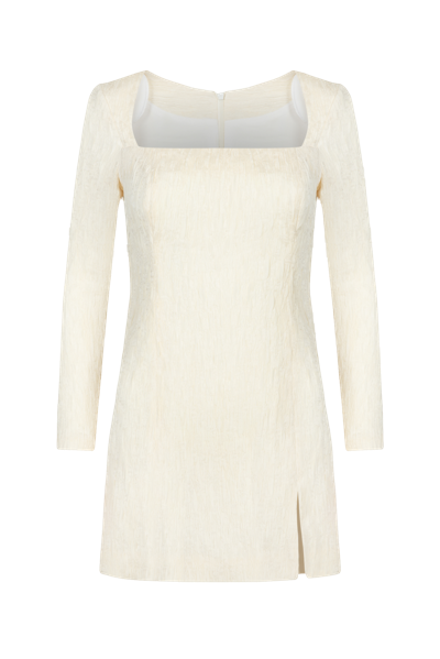 Hervanr Esma Silk Organza Mini Dress In White