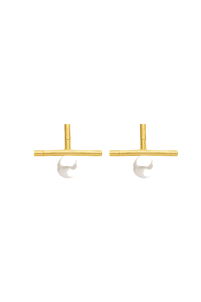 Lora Istanbul Pearl Gold T Earring Xs