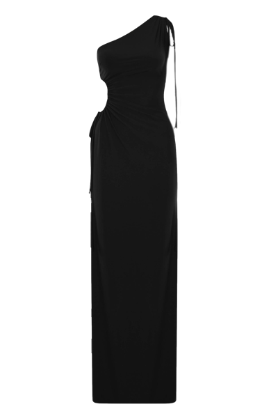 Lora Istanbul Zelda Black One Shoulder Maxi Dress