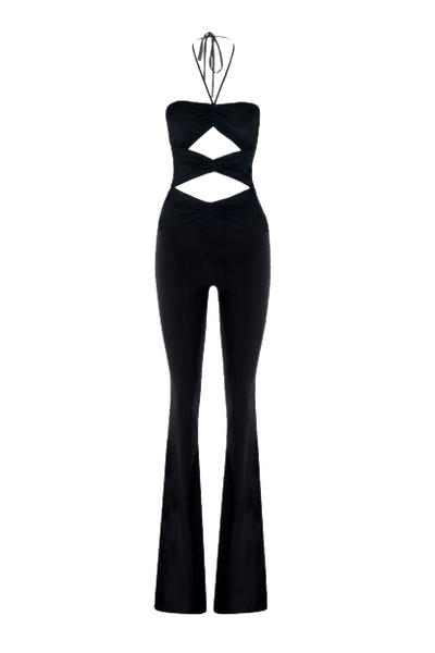 Lora Istanbul Stella Cutout Black Jumpsuit
