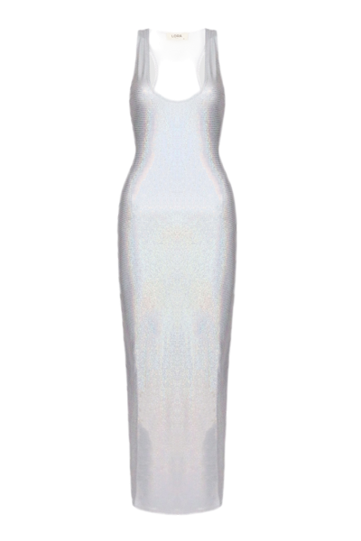 Lora Istanbul Ray Disco White Maxi Dress