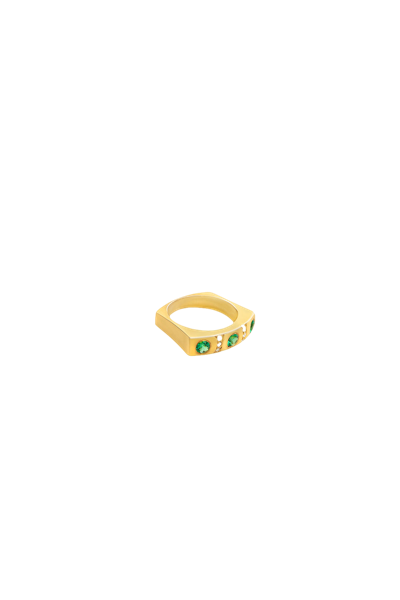 Lora Istanbul Emerald Diamong Gold Ring