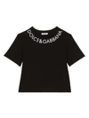 Dolce & Gabbana Embroidered Cotton Jersey T-shirt In Black
