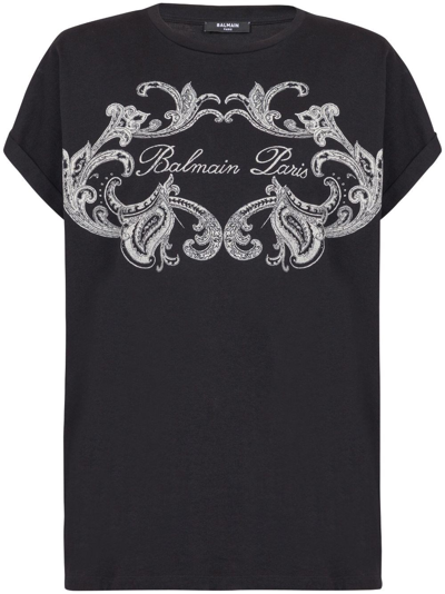 Balmain Logo-print Cotton T-shirt In Black