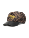 Fendi Kids Ff Logo Cap In Brown