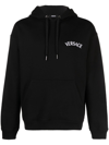Versace Logo Milano Stamp Hoodie In Black