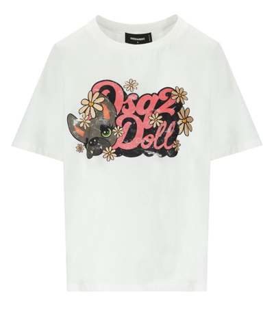 DSQUARED2 DSQUARED2  HILDE DOLL EASY FIT WHITE T-SHIRT