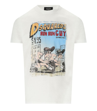 DSQUARED2 DSQUARED2  RUN COOL FIT WHITE T-SHIRT