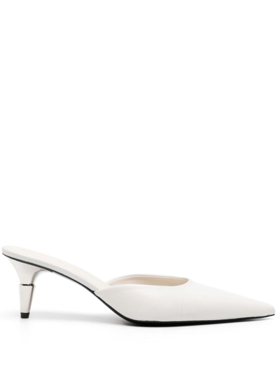 Proenza Schouler Neutral Spike 65 Leather Mules In White