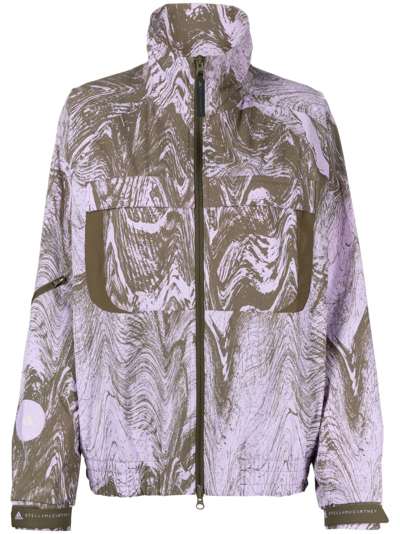 Adidas By Stella Mccartney Purple Truecasuals Abstract-print Lightweight Jacket