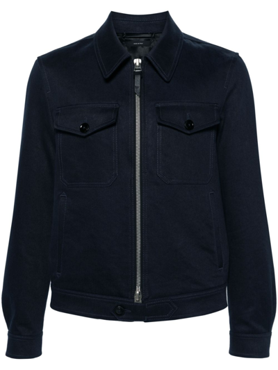 Tom Ford Blue Cotton-blend Jacket