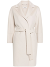 S Max Mara Wool Belted Single Breasted Coat In Beige