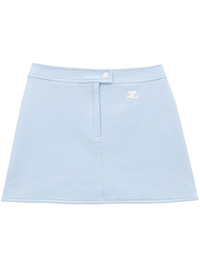 Courrèges Iconic Vinyl Mini Skirt In Blue