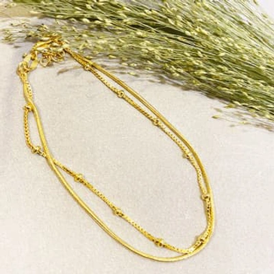 Annie Mundy Yb-112/30 Gold Double Chain Bracelet