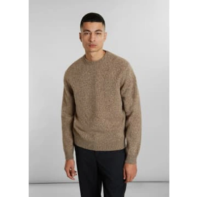 L'exception Paris Geelong Wool Thick Round-neck Jumper In Brown