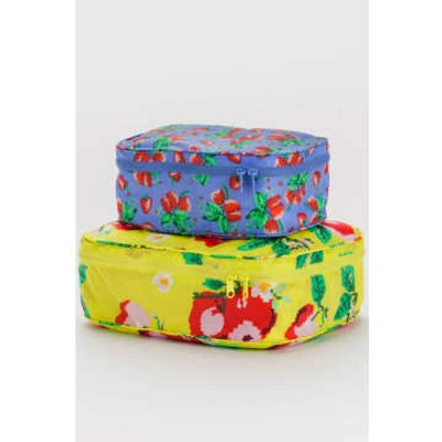 Baggu Needlepoint Fruit Packing Cube Set In Multi