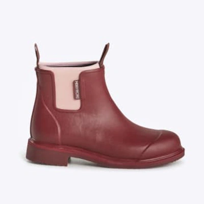 Merry People | Bobby Ankle Wellington Boot | Beetroot & Light Pink
