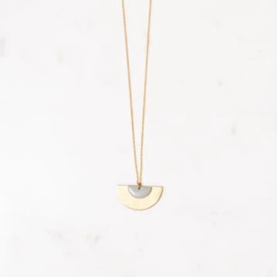 State Of A Peach Long Enamel Necklace In Gold