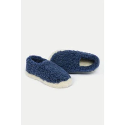 Yoko Wool Siberian Dark Blue Slippers Mens