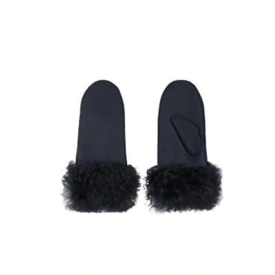 Gushlow & Cole Full Palm Shearling Mittens In Blue