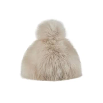 Gushlow & Cole Shearling Beanie Hat In Grey