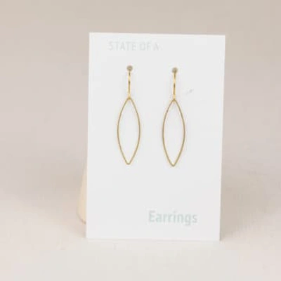 State Of A Lotus Leaf Marquise Earrings In Gold
