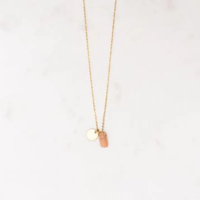 State Of A Peach Short Gem Chip And Circle Necklace In Gold