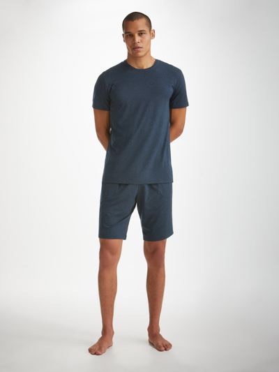 Derek Rose Men's Lounge Shorts London 12 Micro Modal Navy