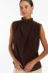 Amanda Uprichard Sleeveless Fabienne Top In Cocoa