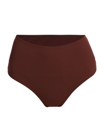 A.l.c Women's Isla High-rise Bikini Bottom In Carob