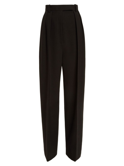 Khaite Cessie Viscose Blend Trousers In Black