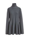 Khaite Clarice Wool-blend Mini Dress In Sterling