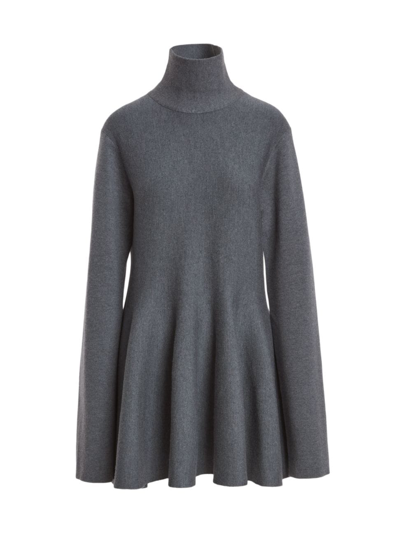 Khaite Clarice Wool-blend Mini Dress In Grey