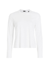 Atm Anthony Thomas Melillo Women's Rib-knit Long-sleeve T-shirt In White
