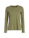 Atm Anthony Thomas Melillo Women's Jersey Cotton Long-sleeve T-shirt In Olive