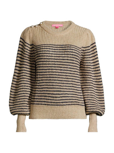 Lilly Pulitzer Finney Sweater In Sand Bar Sparkle Stripe
