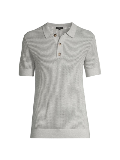 Rails Nathan Short Sleeve Polo Sweater In Grey Melange