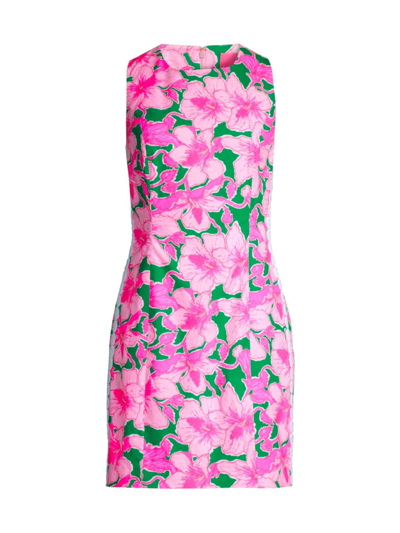 Lilly Pulitzer Mila Stretch Shift Dress In Kelly Green Hibis Kiss