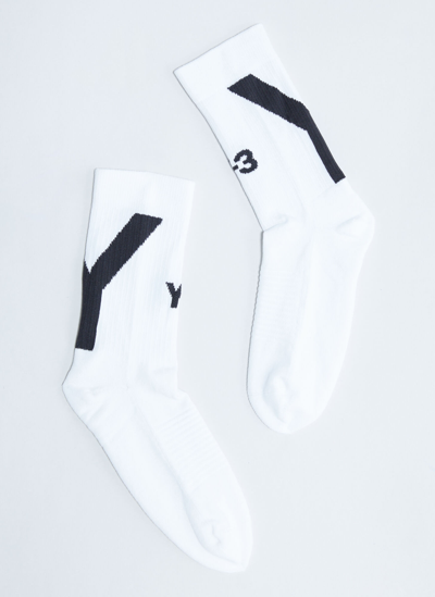 Y-3 High-top Logo Socks In White