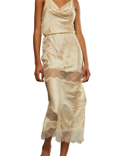 Cynthia Rowley Women's Silk & Lace Midi-skirt In Ivory